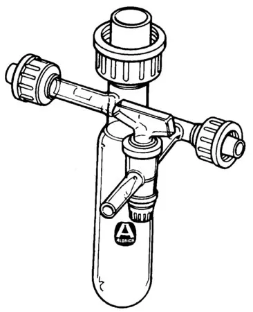 Sigma-Aldrich Solid-transfer vessel with two side-arms and a gas inlet with glass stopcock，容量75 mL，侧臂公接头：ST/NS 14/20（2）