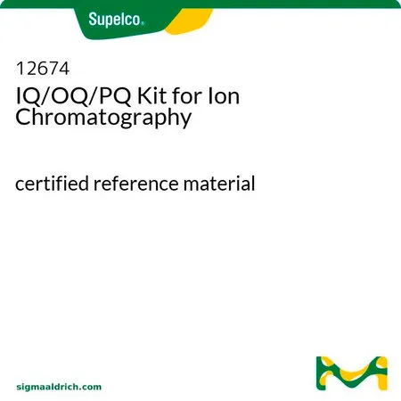 默克Supelco 离子色谱用IQ/OQ/PQ标准液校准套装,经认证的参比物质,生产商:Sigma-Aldrich Production GmbH,Switzerland