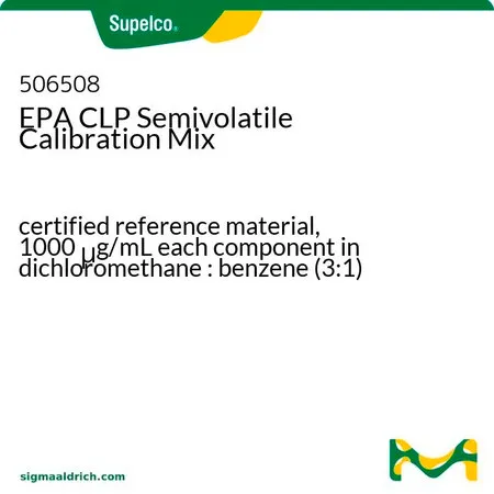 默克Supelco EPA CLP半挥发性校准混标 CRM，经认证的参比物质，1000 μg/mL各组分的二氯甲烷：苯（3：1）溶液