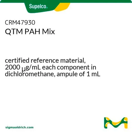 默克Supelco QTM PAH Mix,经认证的参比物质,二氯甲烷中各组分2000 μg/mL,1 mL安瓿