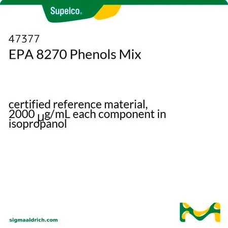 默克Supelco EPA 8270 酚类混标,经认证的参比物质,2000 μg/mL异丙醇溶液中的各组分
