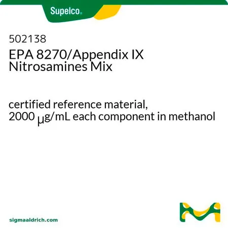 默克Supelco EPA 8270/附录 IX 亚硝胺混标,经认证的参比物质,2000 μg/mL甲醇溶液中的各组分