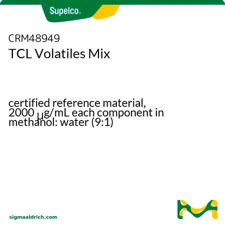 默克Supelco TCL挥发性混标,经认证的参比物质,2000 μg/mL,各组分的甲醇:水(9:1)溶液