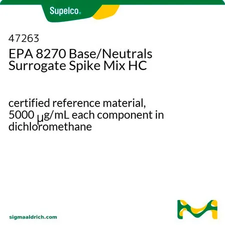 默克Supelco EPA 8270 碱性/中性替代加标混标,经认证的参比物质,二氯甲烷中各组分5000 μ g/mL