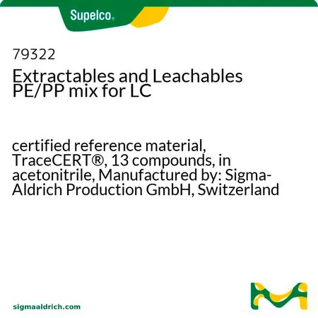 默克Supelco Extractables and Leachables PE/PP mix for LC,经认证的参比物质,TraceCERT®,13种化合物,溶于乙腈,生产商:Sigma-Aldrich Production GmbH,Switzerland