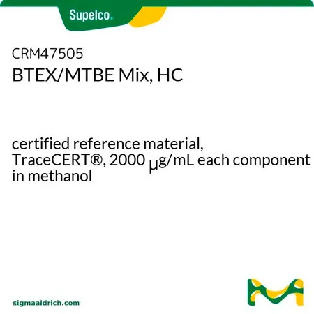 默克Supelco 苯系物和叔丁甲醚混标,经认证的参比物质,TraceCERT®,甲醇中的每种组分均为2000 μg/mL