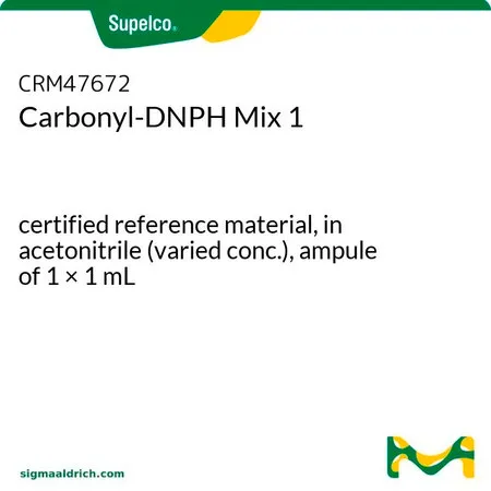 默克Supelco 醛酮-DNPH 混标 1，有证参比物质，溶于乙腈（不同浓度），1 × 1 mL安瓿