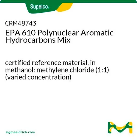 默克Supelco EPA 610多环芳烃混标 CRM,经认证的参比物质,溶于甲醇:二氯甲烷(1:1)(不同浓度)