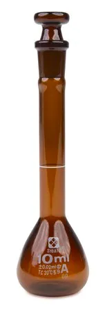 Sigma-Aldrich Volumetric Flask with Taper Glass Stopper，A级，琥珀色，硼硅酸盐玻璃，容量10 mL