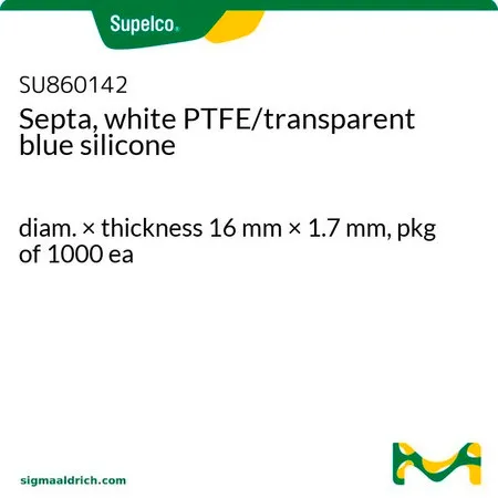默克Supelco 白色 PTFE/透明蓝色硅胶隔垫，直径×厚度16 mm × 1.7 mm，包装1000件