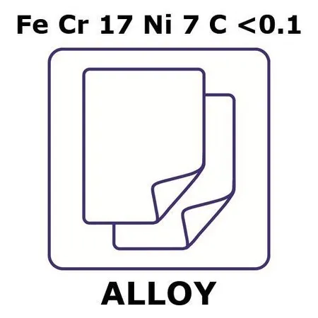 Sigma-Aldrich Stainless steel - AISI 301，箔，Fe/Cr 17%/Ni 7%/C 0.1%（最大），厚度0.5 mm，尺寸100 × 100 mm，回火硬