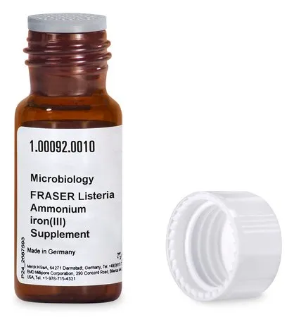 默克 FRASER Listeria Ammonium iron (III) Supplement,用于李斯特菌属,10瓶包装,用于制备半FRASER(Demi FRASER)肉汤(基础)或FRASER肉汤(基础)