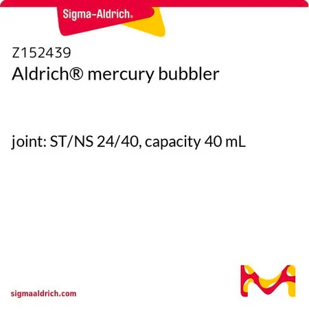 Sigma-Aldrich Aldrich® mercury bubbler，接头：ST/NS 24/40，容量40 mL