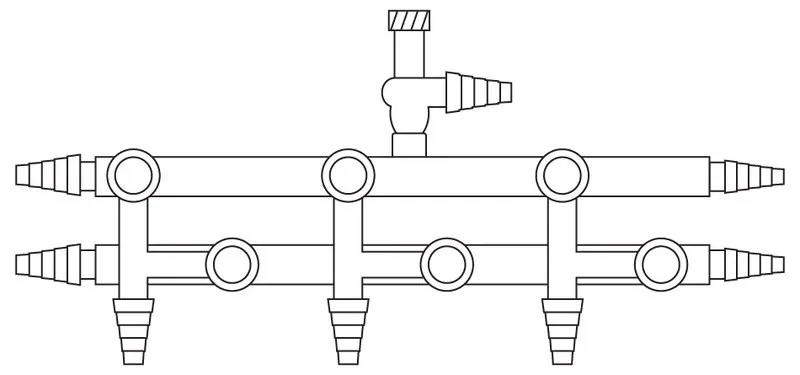 Sigma-Aldrich Aldrich® dual bank manifold with high-vacuum PTFE valves，带真空计端口的歧管，位置，3