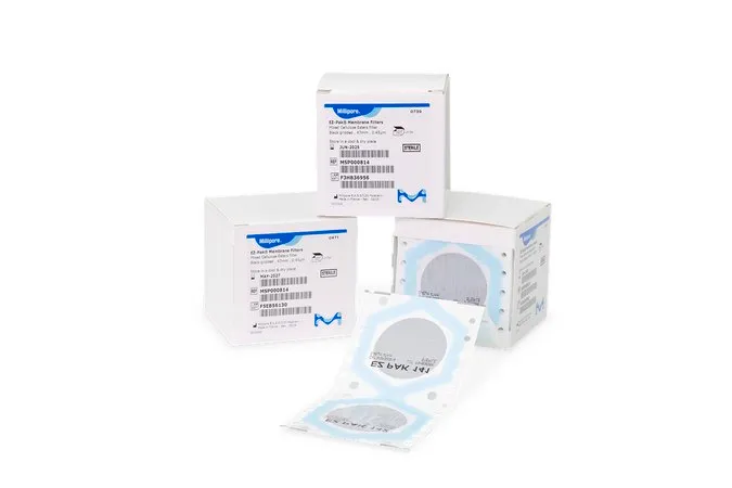 默克密理博 S-Pak® 膜滤器，混合纤维素酯（MCE），孔径0.45 μm，过滤器直径47 mm，用于微生物分析的黑色网格膜