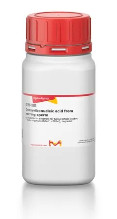 Sigma-Aldrich 脱氧核糖核酸 来源于鲱鱼精子，不适用于典型DNA酶测定的底物（"粗寡核苷酸"，<50 bp），降解