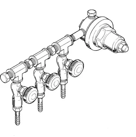 Sigma-Aldrich Aldrich® low-pressure three station manifold with fixed outlet pressure regulator，outlet NPTM 1/4 in.
