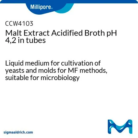 默克密理博 Malt Extract Acidified Broth，pH 4.2±0.1（25 ° C），试管容量3 mL，试管灌装量2 mL，每盒50个试管，用于酵母菌，用于霉菌