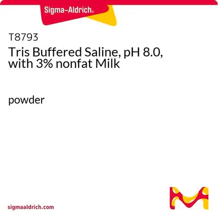 Sigma-Aldrich Tris 缓冲盐溶液，pH 为 8.0，含 3% 脱脂牛奶，粉末，pH 8.0，含3%脱脂牛奶