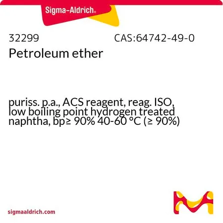 Sigma-Aldrich 石油醚,puriss. p.a.,ACS试剂,reag. ISO,低沸点氢处理石脑油,bp≥90% 40-60 °C(≥90%)