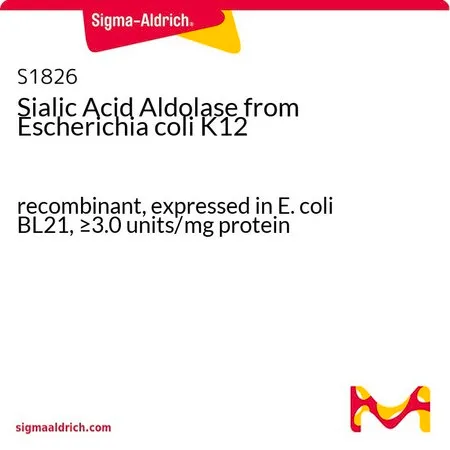 Sigma-Aldrich 唾液酸醛缩酶 来源于大肠杆菌 K12,重组体,在大肠杆菌BL21中表达,≥3.0units/mg蛋白