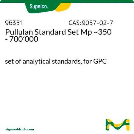 默克Supelco 普鲁兰标准品套装 Mp ~350 - 700′000,一套分析标准品,适用于凝胶渗透色谱法(GPC)