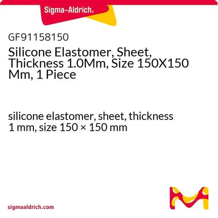 Sigma-Aldrich Silicone Elastomer, Sheet, Thickness 1.0Mm, Size 150X150 Mm, 1 Piece，硅橡胶，片状，厚度1 mm，尺寸150 × 150 mm