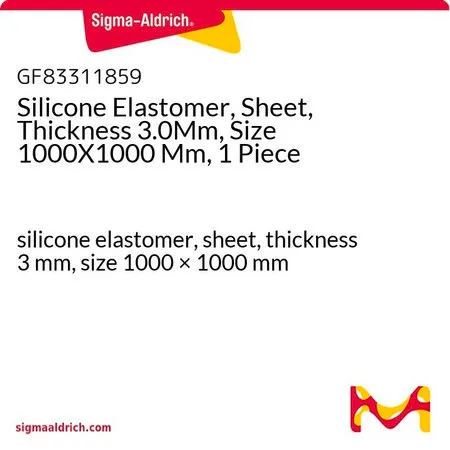 Sigma-Aldrich Silicone Elastomer, Sheet, Thickness 3.0Mm, Size 1000X1000 Mm, 1 Piece，硅橡胶，片状，厚度3 mm，尺寸1000 × 1000 mm