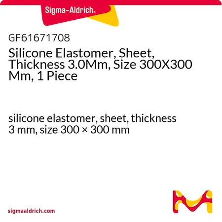 Sigma-Aldrich Silicone Elastomer, Sheet, Thickness 3.0Mm, Size 300X300 Mm, 1 Piece，硅橡胶，片状，厚度3 mm，尺寸300 × 300 mm