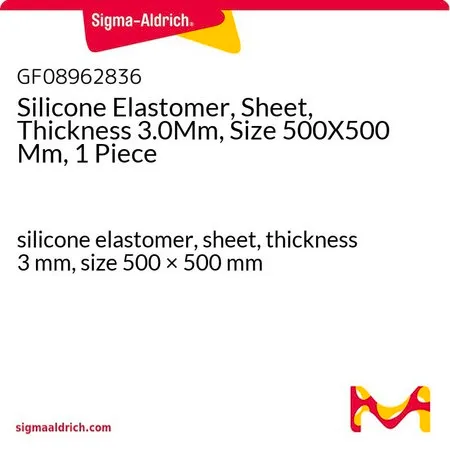Sigma-Aldrich Silicone Elastomer, Sheet, Thickness 3.0Mm, Size 500X500 Mm, 1 Piece，硅橡胶，片状，厚度3 mm，尺寸500 × 500 mm