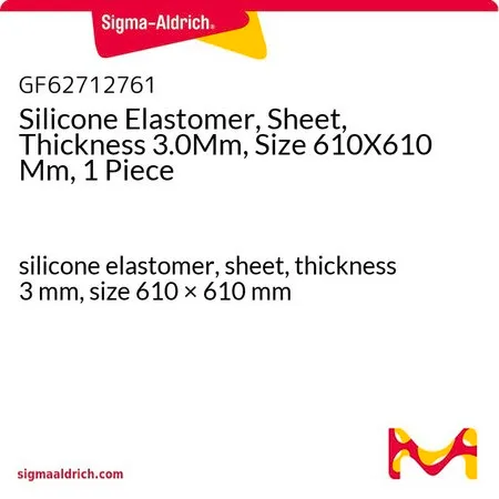 Sigma-Aldrich Silicone Elastomer, Sheet, Thickness 3.0Mm, Size 610X610 Mm, 1 Piece，硅橡胶，片状，厚度3 mm，尺寸610 × 610 mm