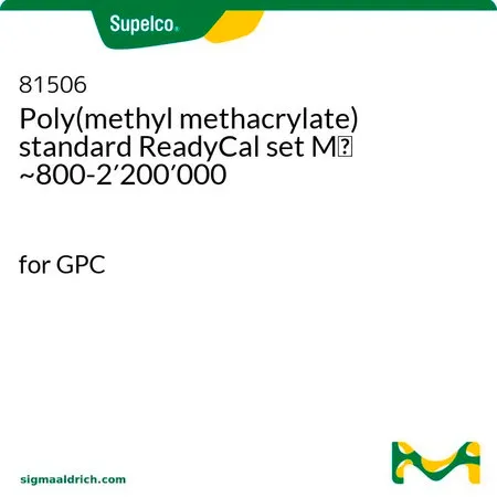 默克Supelco 聚(甲基丙烯酸甲酯) 标准品 ReadyCal 套装 Mp 500-2′700′000,适用于凝胶渗透色谱(GPC)