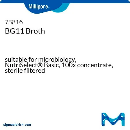 默克密理博 BG11 肉汤,NutriSelect® Basic,100 ×(浓缩液),液体,无菌(过滤和无菌处理),用于蓝藻,250 mL瓶装,适用于微生物学