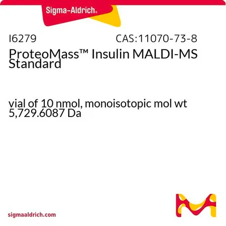 Sigma-Aldrich ProteoMass ™ 胰岛素MALDI-MS 标准品,小瓶10 nmol,单一同位素分子量5,729.6087 Da