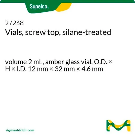 默克Supelco 经硅烷化处理螺纹口样品瓶，体积2 mL，琥珀色玻璃小瓶，O.D. × H × I.D. 12 mm × 32 mm × 4.6 mm