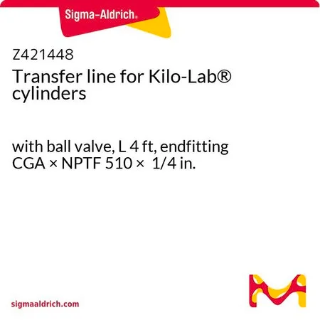 Sigma-Aldrich Transfer line for Kilo-Lab™ cylinders，带球阀，长4英尺，端部接头CGA × NPTF 510 × 1/4英寸