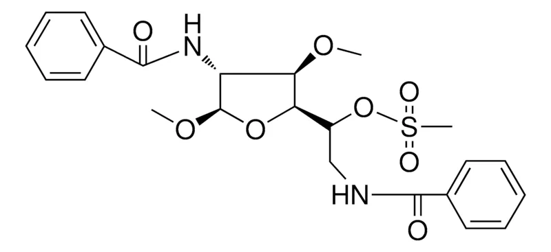 Sigma-Aldrich (R)-2-BENZAMIDO-1-((2S,3R,4R,5R)-4-BENZAMIDO-3,5-DIMETHOXYTETRAHYDROFURAN-2-YL)ETHYL METHANESULFONATE,AldrichCPR