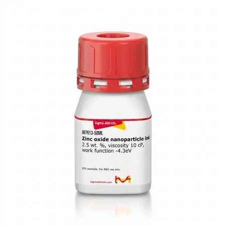 Sigma-Aldrich 氧化锌纳米颗粒油墨，2.5 wt. %，粘度10 cP，功函数-4.3eV