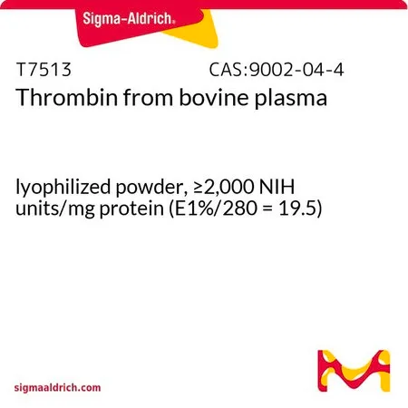 Sigma-Aldrich 凝血酶 来源于牛血浆，冻干粉，≥2,000 NIH单位/mg蛋白（E1%/280 = 19.5）
