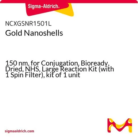 Sigma-Aldrich Gold Nanoshells,150 nm,用于结合,Bioready,干燥,NHS,大型反应试剂盒(带1个旋转过滤器),1单位试剂盒