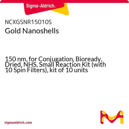 Sigma-Aldrich Gold Nanoshells,150 nm,用于结合,Bioready,干燥,NHS,小型反应试剂盒(带10个旋转过滤器),10个单位的试剂盒