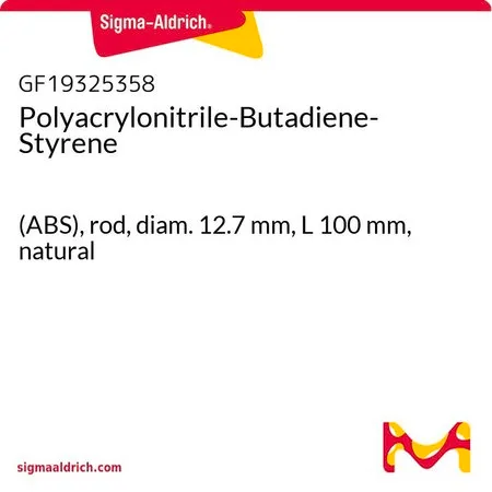 Sigma-Aldrich Polyacrylonitrile-Butadiene-Styrene，(ABS)，杆，直径12.7 mm，长度100 mm，自然