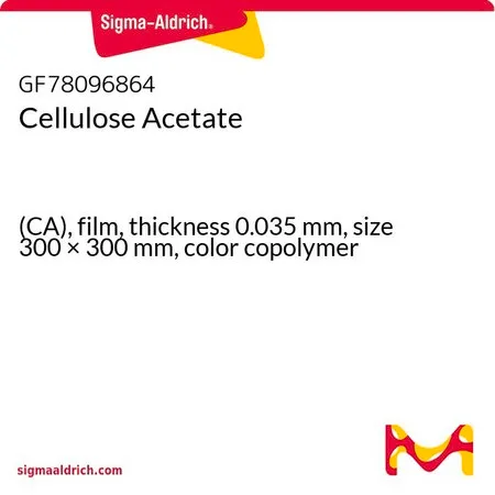 Sigma-Aldrich Cellulose Acetate，(CA)，薄膜，厚度0.035 mm，尺寸300 × 300 mm，彩色共聚物
