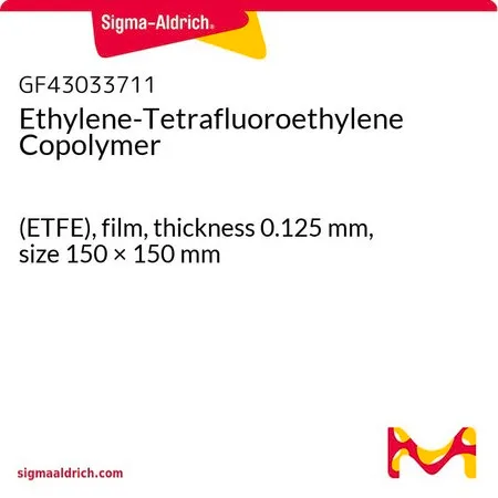 Sigma-Aldrich Ethylene-Tetrafluoroethylene Copolymer，（ETFE），薄膜，厚度0.125 mm，尺寸150 × 150 mm