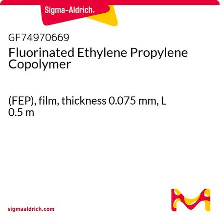 Sigma-Aldrich Fluorinated Ethylene Propylene Copolymer，(FEP)，薄膜，厚度0.075 mm，长度0.5 m