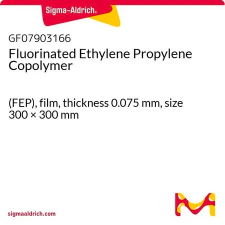 Sigma-Aldrich Fluorinated Ethylene Propylene Copolymer，(FEP)，薄膜，厚度0.075 mm，尺寸300 × 300 mm