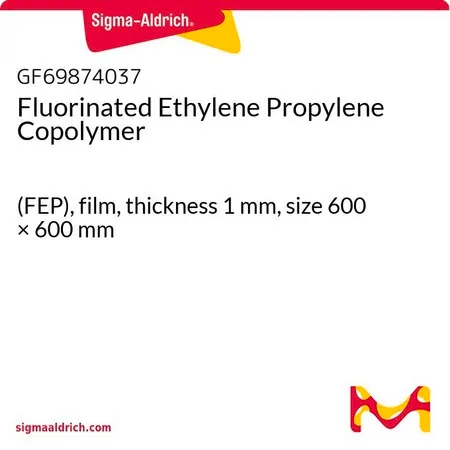Sigma-Aldrich Fluorinated Ethylene Propylene Copolymer，(FEP)，薄膜，厚度1 mm，尺寸600 × 600 mm