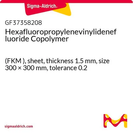 Sigma-Aldrich Hexafluoropropylenevinylidenefluoride Copolymer，(FKM），板材，厚度1.5 mm，尺寸300 × 300 mm，允差0.2