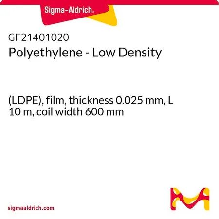 Sigma-Aldrich Polyethylene - Low Density，（LDPE），薄膜，厚度0.025 mm，长度10 m，卷宽600 mm