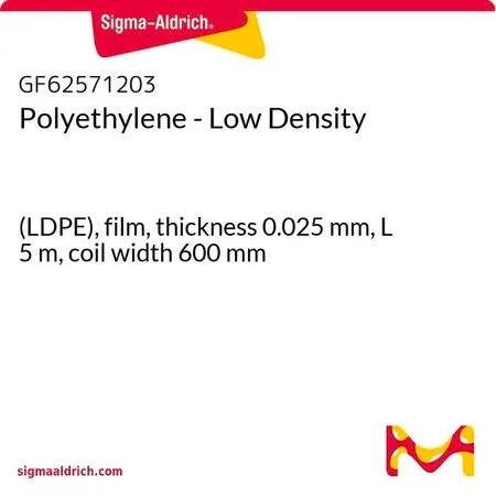 Sigma-Aldrich Polyethylene - Low Density，（LDPE），薄膜，厚度0.025 mm，长度5 m，卷宽600 mm